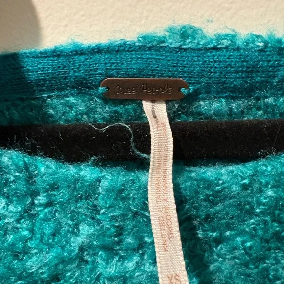 Free People Turquoise Moira Off-Shoulder Sweater - Picture 4 of 4